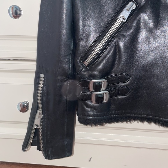 All Saints leather/fur jacket - Picture 2 of 7